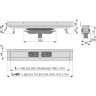 Водоотводящий желоб ALCAPLAST APZ1116-950 WALL для перфорированной решетки, с фиксированным воротником, к стене, низкий, вертикальный сток
